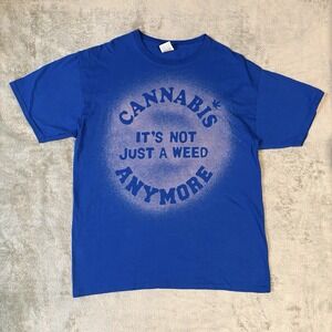 VINTAGE Cannabis Not Just a Weed‎ T Shirt HEMP Large Stoner Grunge Pot